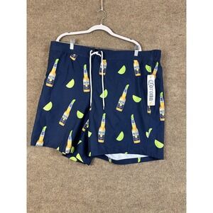 Corona Swim Shorts Mens 2XL Blue Spotted Board Shorts Lined Drawstring